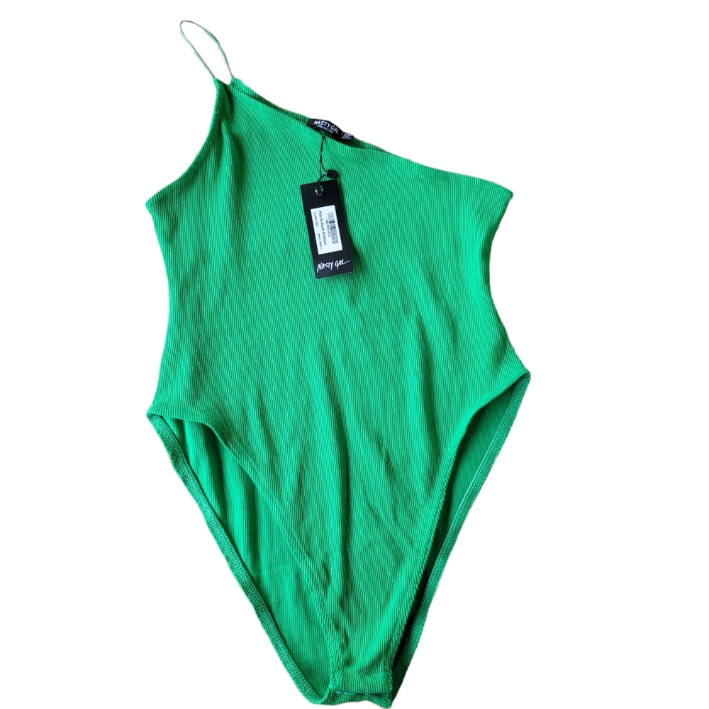 Nasty Gal NWT Petite One Shoulder Rib Bodysuit